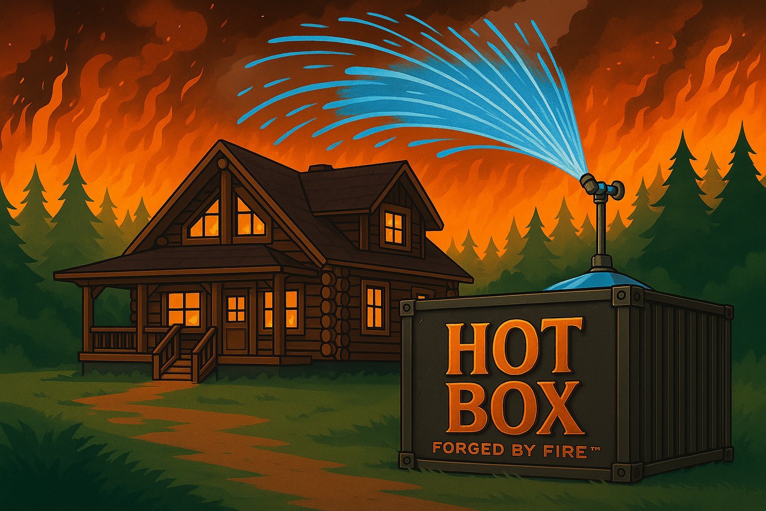 HOT BOX defending a cabin from wildfire